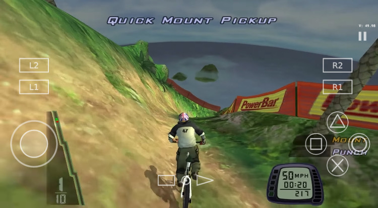 Screenshot of downhill domination on aethersx2