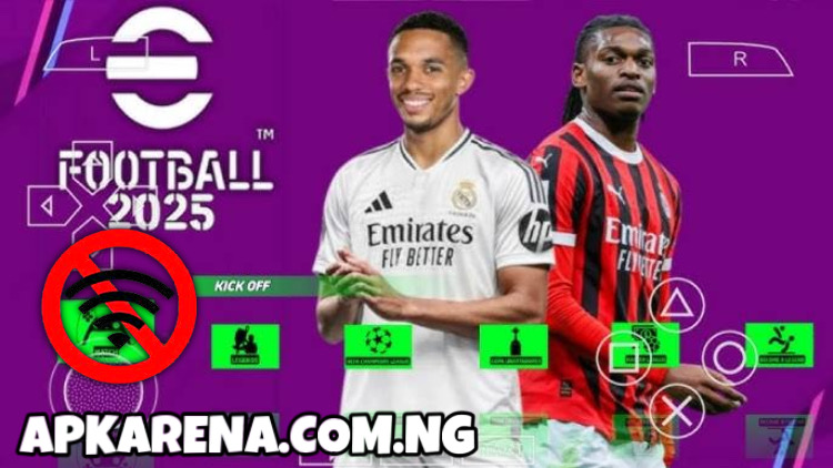 PES eFootball 2025 PPSSPP ISO with efootball logo and offline mode png
